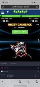 JeffBet Mobile View